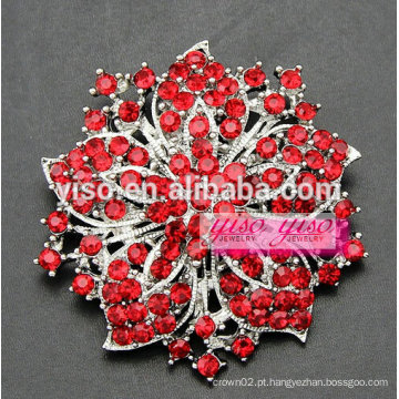 Broche de broche de noiva de cristal de flores